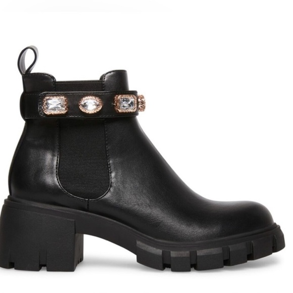 Black Ankle Boots with Embellishments - Picture 2 of 5